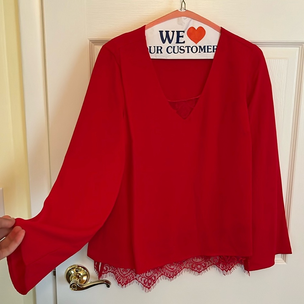 Beautiful red lace top